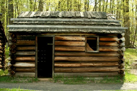 A Revolutionary War troop cabins