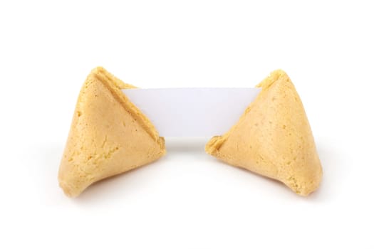 Fortune cookie with blank note,Chinese oracle baked in a cookie