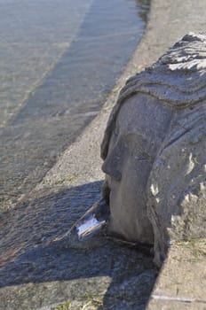 Fountain at the Aglie castle, Piedmont, Italy