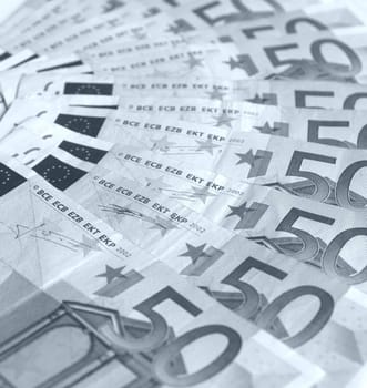 Range of 50 Euro banknotes useful as a background