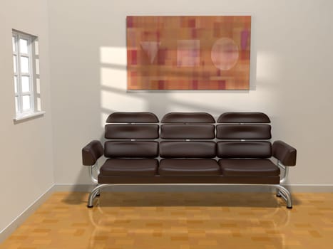 Original illustration of a modern reception area