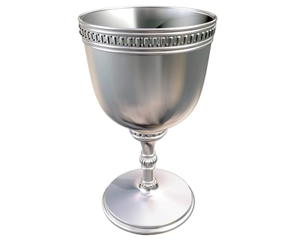 Illustration of a highly polished antique silver goblet