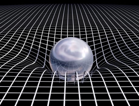 Original illustration showing the link between space time and gravity