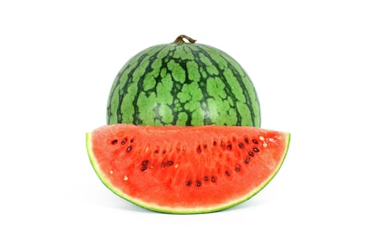 Fresh ripe juicy watermelon, isolated on white