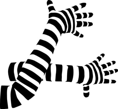 vector - the arms in stripped gloves