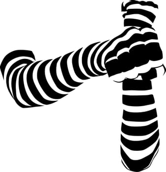 vector - the arms in stripped gloves