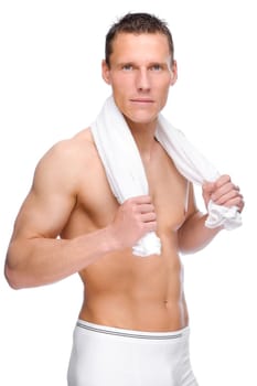 Studio shot of a young man in underwear