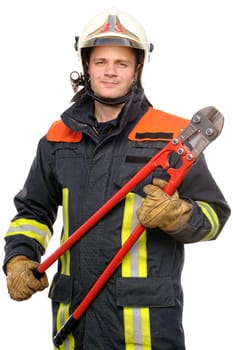 Portrait of a young firefighter