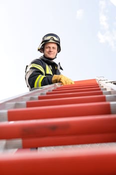 Portrait of a young firefighter