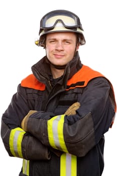 Portrait of a young firefighter