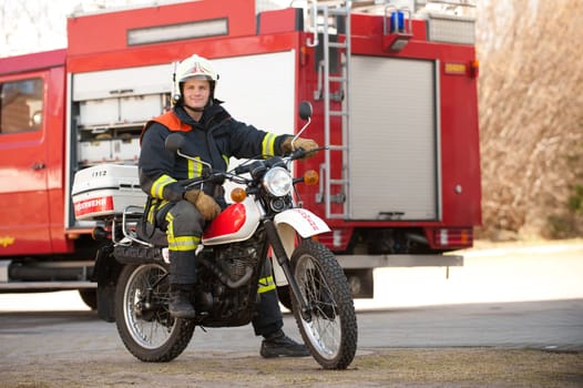 Portrait of a young firefighter