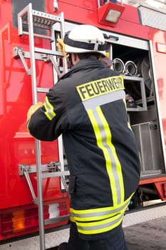 Portrait of a young firefighter