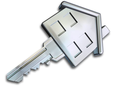Illustration of a key in the shape of a house