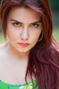 portrait of young beauty posing outdoor