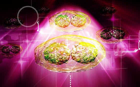 Digital illustration of pox virus in colour background