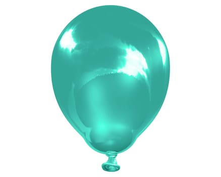 3d illustration of a single isolated reflective indigo balloon
