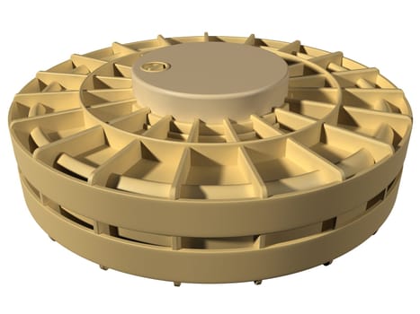Isolated illustration of a desert landmine