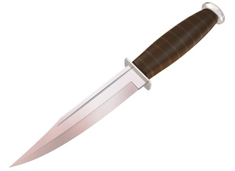 Isolated illustration of a new hunting knife