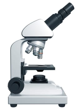 Original illustration of a laboratory microscope isolated on a white background