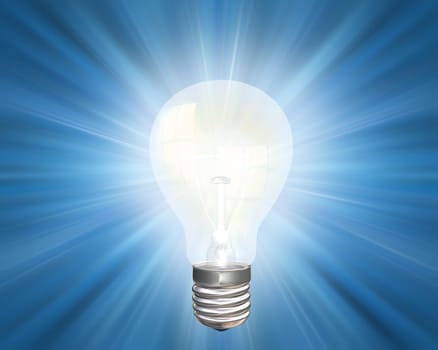 Illustration of an illuminated light bulb