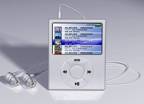 Illustration of a cutting edge mp3 player