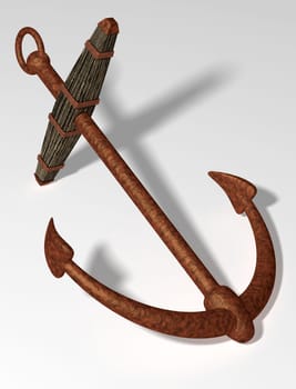 Ancient ship anchor starting to rust away