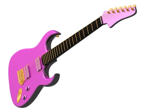 Isolated illustration of a pink electric guitar