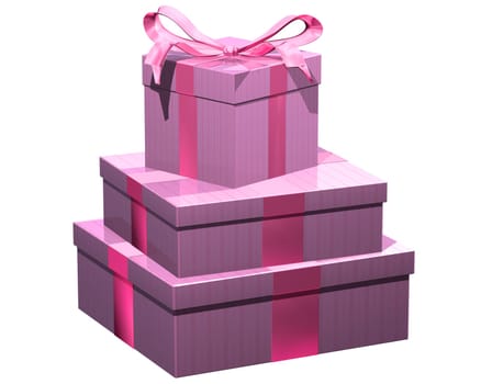 Isolated illustration of gift wrapped presents