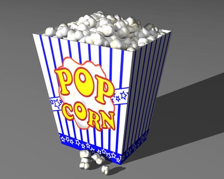 Illustration of a large box of cinema popcorn