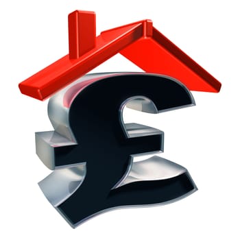 Isolated illustration showing the cost of a house