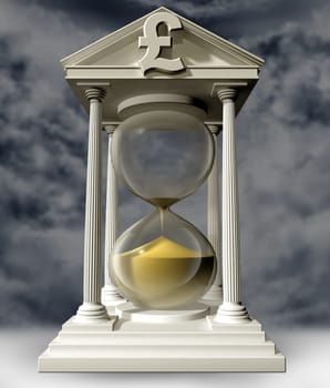 Illustration of a pound hourglass with the sand running out