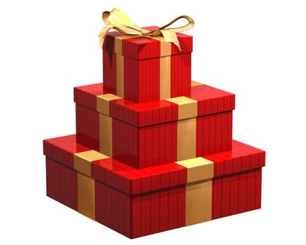 Isolated illustration gift wrapped presents