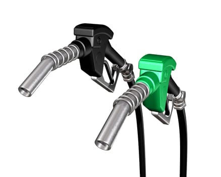 Isolated illustration of a dripping gas pump nozzle