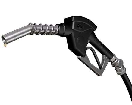 Isolated illustration of a dripping diesel pump nozzle