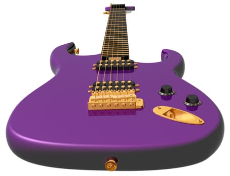 Isolated illustration of a purple electric guitar