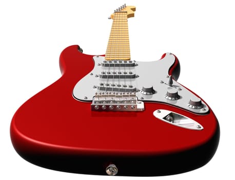 Isolated illustration of a red electric guitar