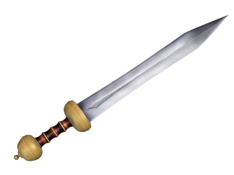 Isolated illustration of a Roman Gladius short sword