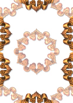 Design template with abstract flowers - 3D