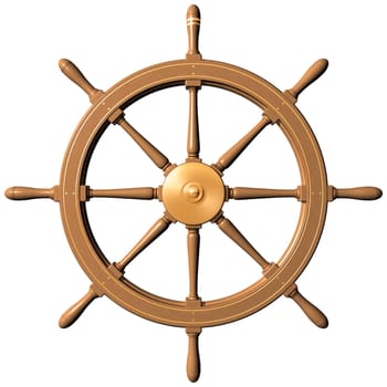 Isolated illustration of a traditional ships wheel