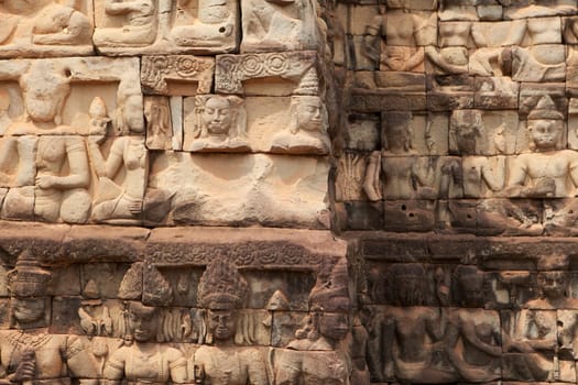 Relief Angkor,historical architecture of the Khmer in Cambodia