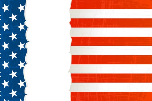 A torn grunge USA flag background with room for text