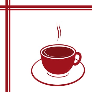 A cup of coffee with napkin illustration background