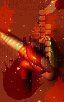 Digital illustration of pancreas in colour background