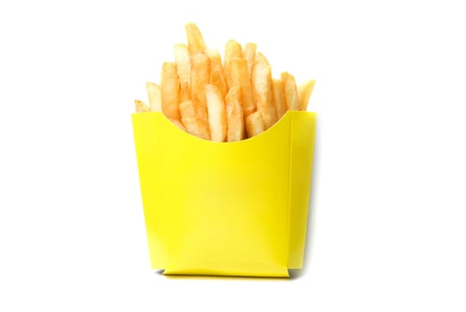 deep-fried potatoes isolated on a white