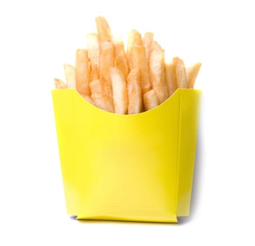 deep-fried potatoes isolated on a white