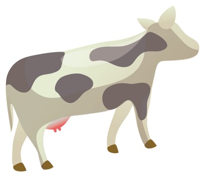 illustration drawing of cow isolate in a white background