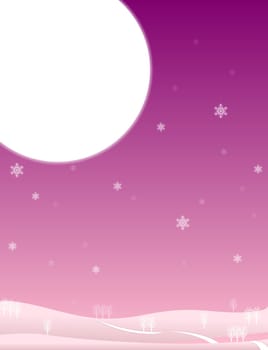 illustration drawing of moon and stars in a purple background