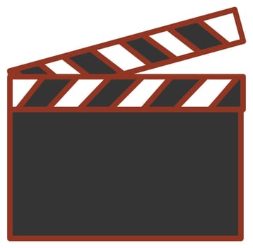 illustration drawing of black film action clapboard