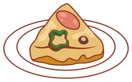 illustration drawing of very delicious pizza redy to eat