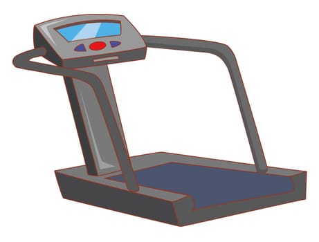 illustration drawing of a treadmill isolate in a white background